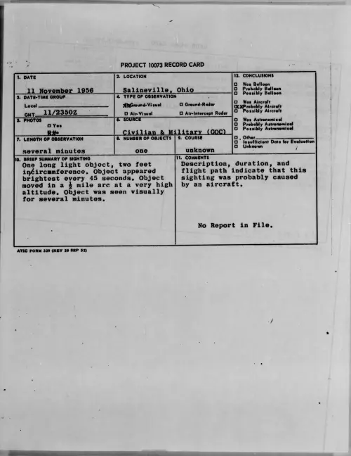 First page of 1956.11 - 7073423 - Salineville, Ohio