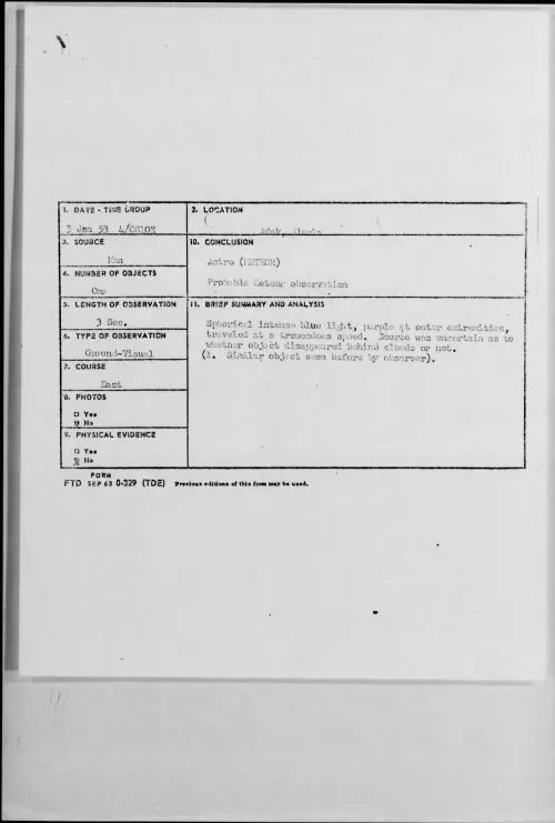 First page of 1953.01 - 9543384 - Adak, Alaska