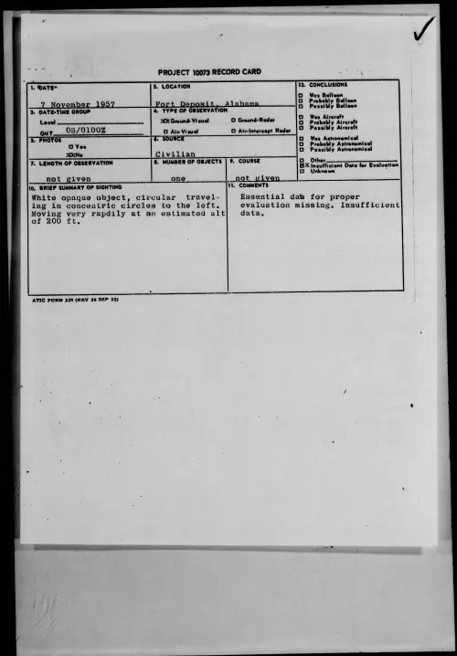 First page of 1957.11 - 6781559 - Fort Deposit, Alabama