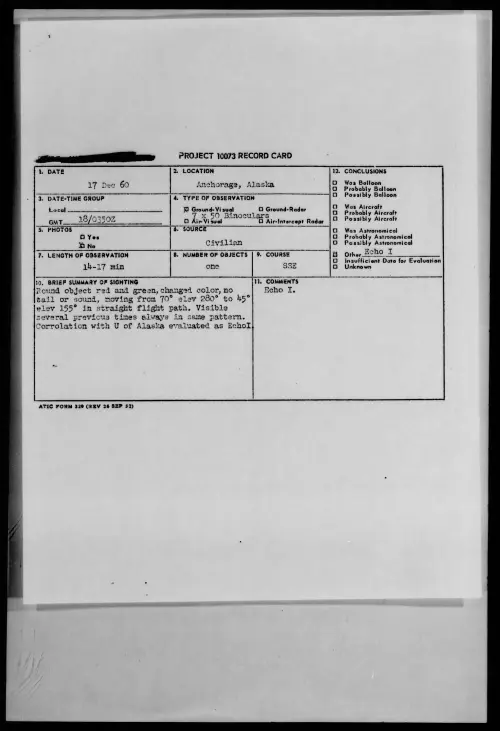 First page of 1960.12 - 8610501 - Anchorage, Alaska