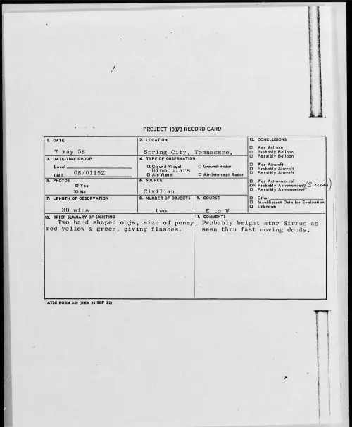 First page of 1958.05 - 7227364 - Spring City, Tennessee