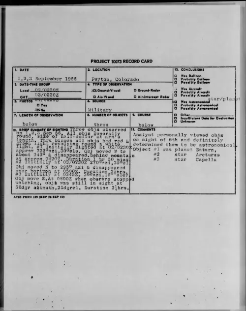 First page of 1956.09 - 7070311 - Peyton, Colorado