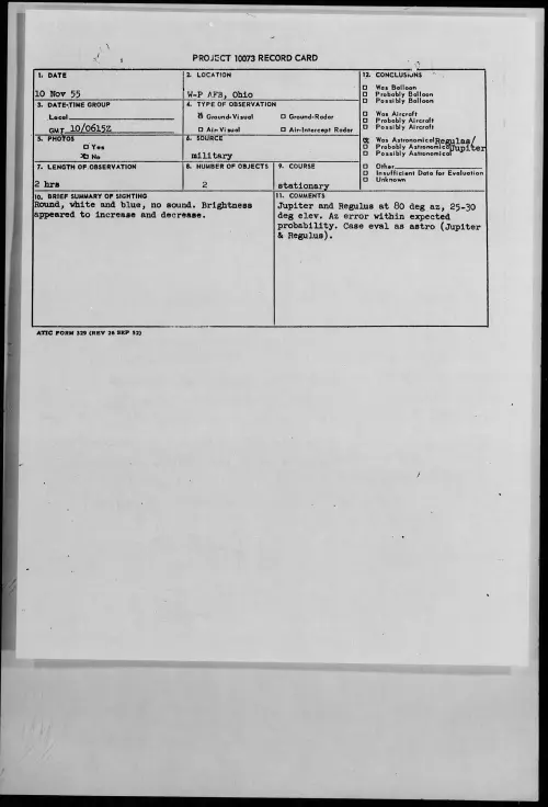 First page of 1955.11 - 7339891 - W-P AFB, Ohio
