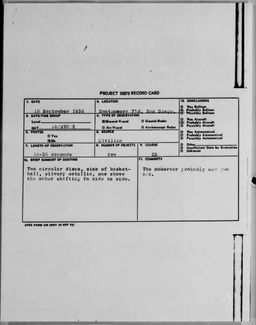 First page of 1958.09 - 8869395 - Montgomery Fld, San Diego