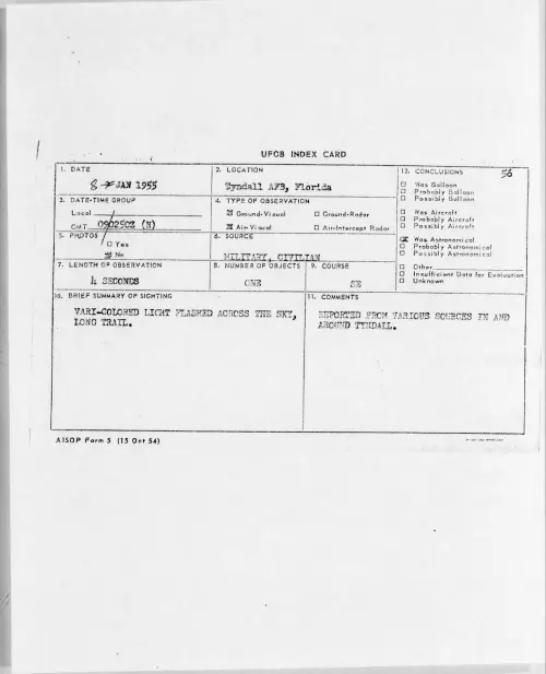 First page of 1955.01 - 6965412 - Tyndall AFB, Florida