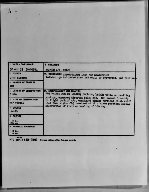 First page of 1953.10 - 6982122 - NORTON AFB, CALIF