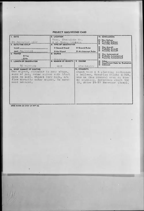 First page of 1957.11 - 6963574 - Visc. Chocalate Mt. N of Yuma, Arizona