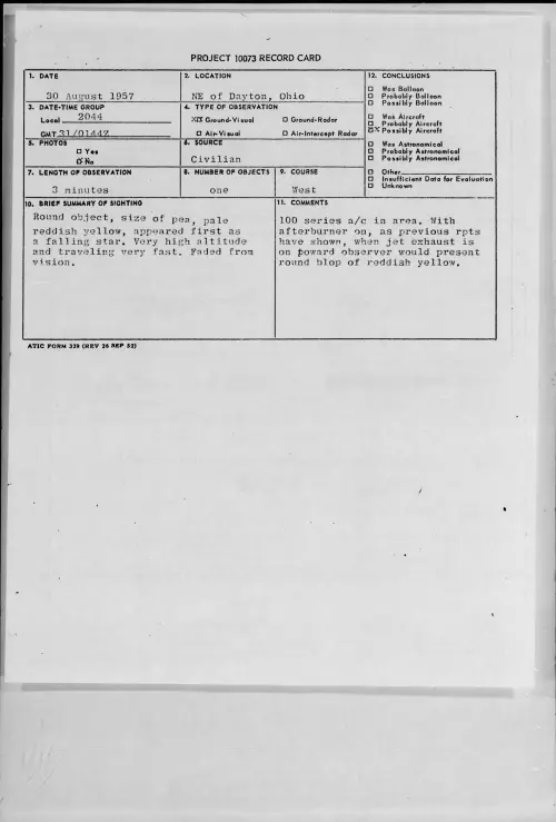 First page of 1957.08 - 6969638 - NE of Dayton, Ohio
