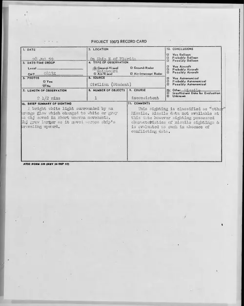 First page of 1959.07 - 8407611 - On Ship E Of Florida