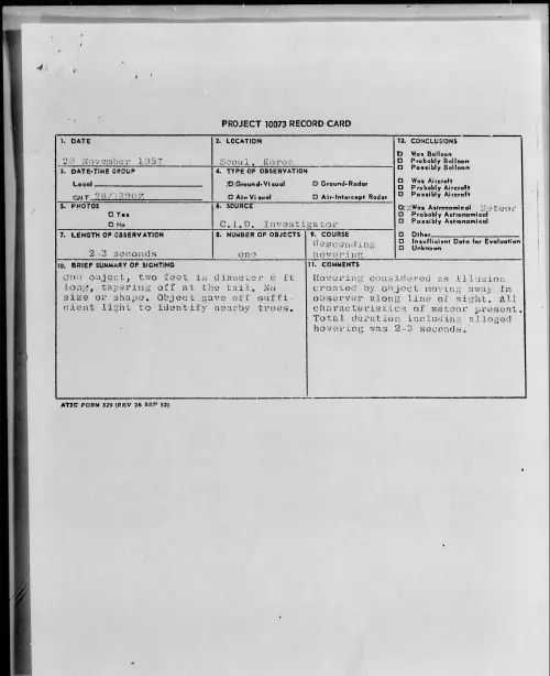 First page of 1957.11 - 6963427 - Seoul, Korea
