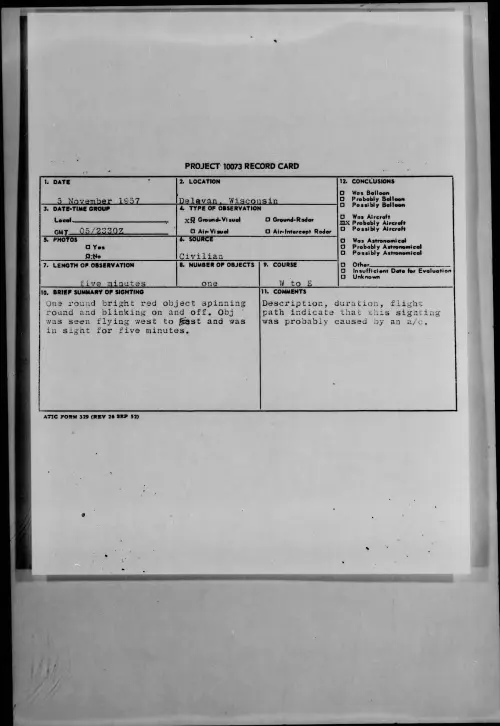 First page of 1957.11 - 7230873 - Delevan, Wisconsin