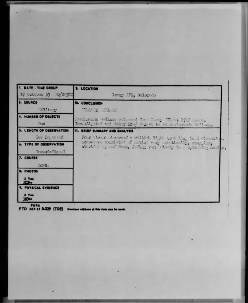 First page of 1953.10 - 6981815 - Lowry AFB, Colorado