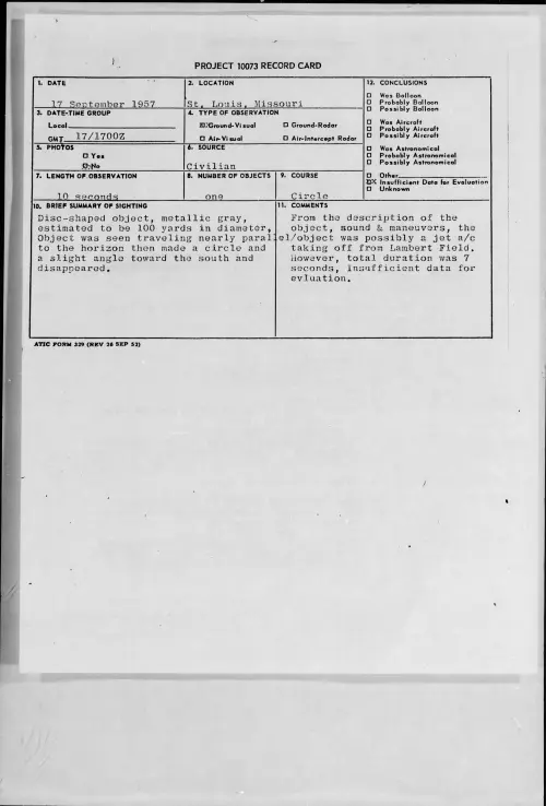 First page of 1957.09 - 7228710 - St. Louis, Missouri