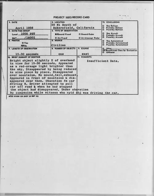 First page of 1956.04 - 6785476 - 50 Mi South Of Bakersfield, California