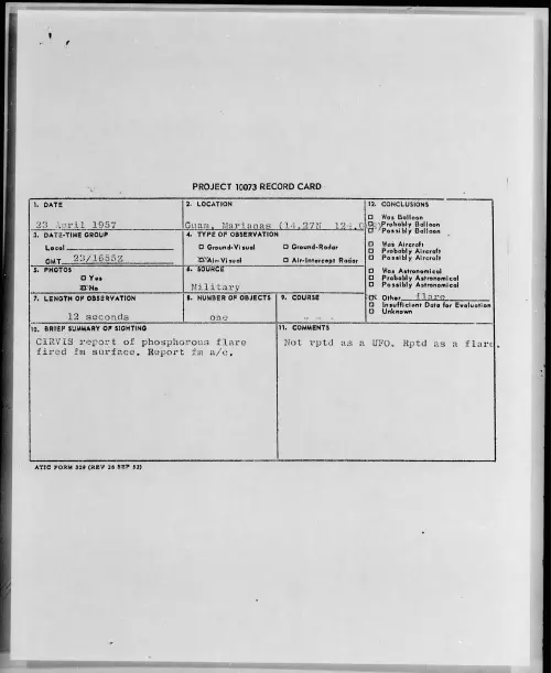 First page of 1957.04 - 6788965 - Guam, Marianas 14.27N 124.00E)