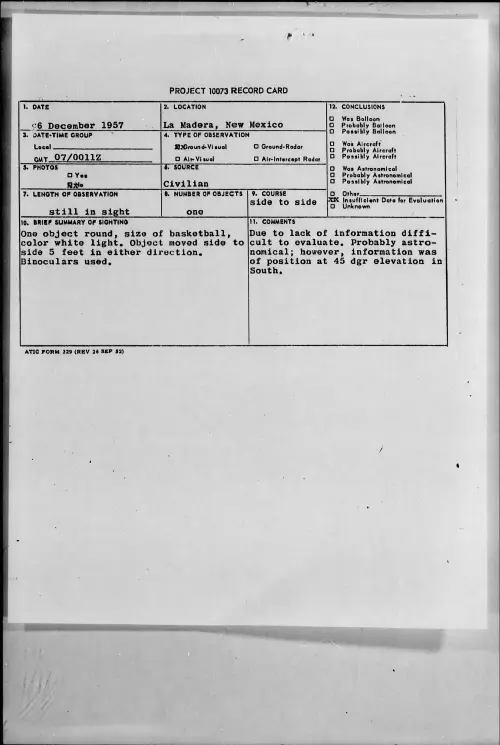 First page of 1957.12 - 6968820 - La Madera, New Mexico