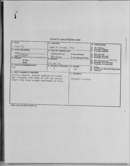 First page of 1955.06 - 6964621 - Cape St George, NFLD