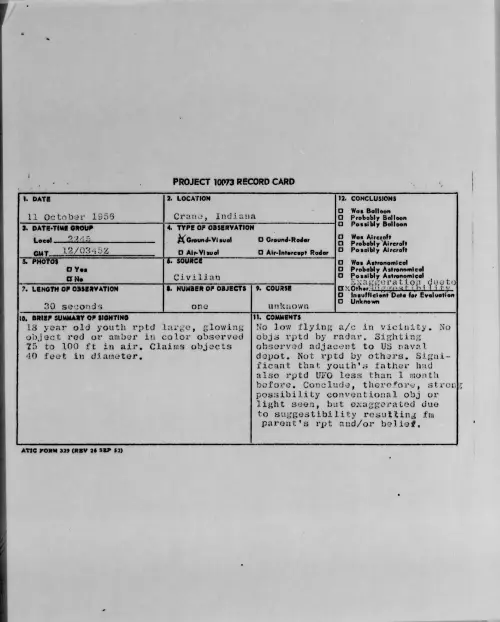 First page of 1956.10 - 7071727 - Crane, Indiana