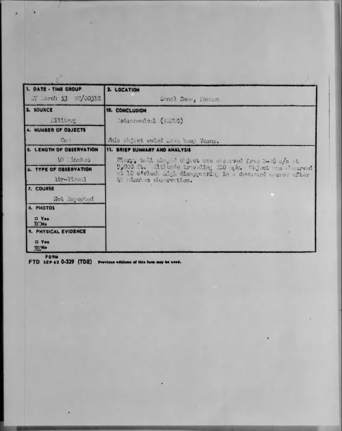 First page of 1953.03 - 6384449 - Canal Zone, Panama