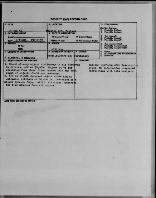 First page of 1954.01 - 6779620 - Manston AFS, England