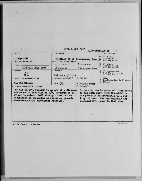 First page of 1955.07 - 6968060 - 50 Miles SE of Sacremento, Cal