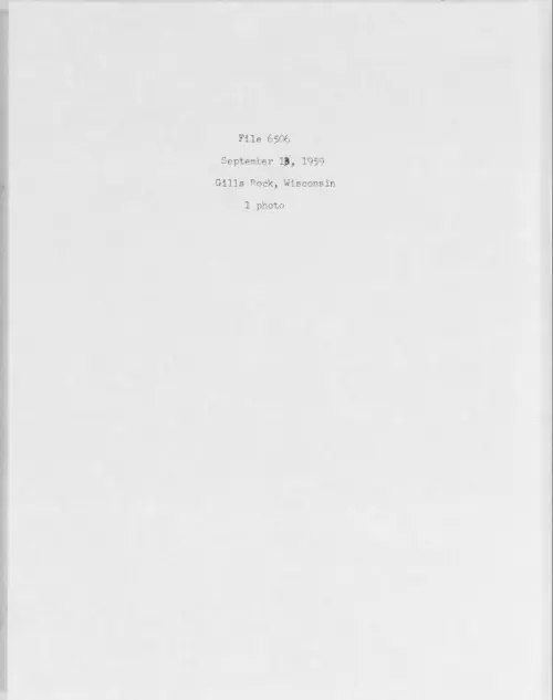 First page of 1959.09 - 6975597 - Gills Rock, Wisconsin (#6506)