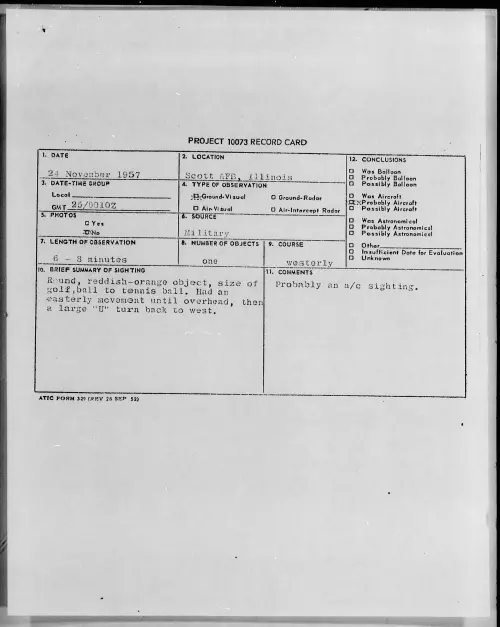 First page of 1957.11 - 6962296 - Scott AFB, Illinois