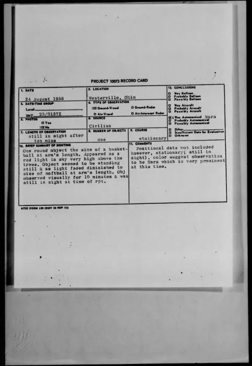 First page of 1956.08 - 7070135 - Westerville, Ohio