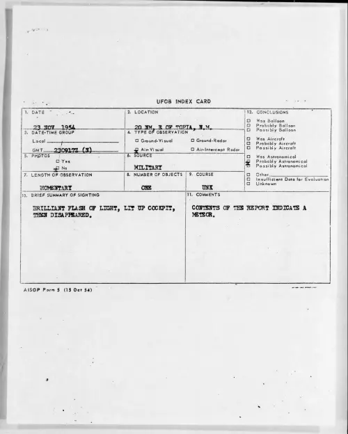 First page of 1954.11 - 6960858 - 20 NM, E OF TOPIA, N.M