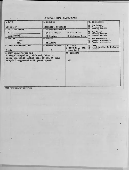 First page of 1955.12 - 7340100 - Decator, Nebraska