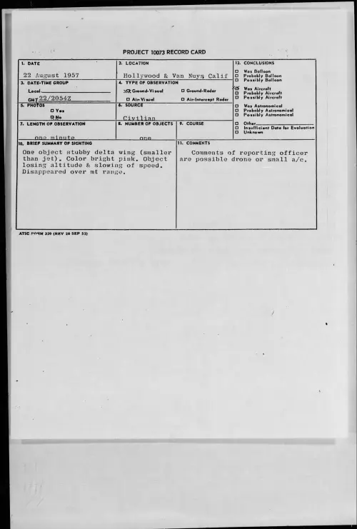 First page of 1957.08 - 6968925 - Hollywood and Van Nuys, Calif