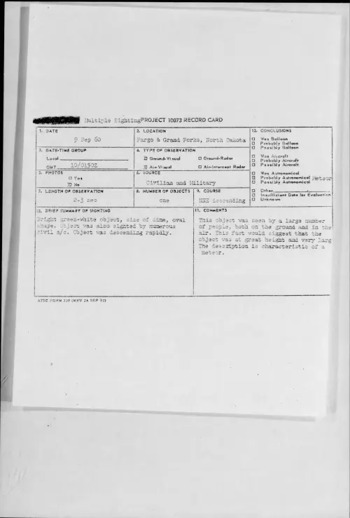First page of 1960.09 - 8227362 - Fargo and Grand Forks, North Dakota