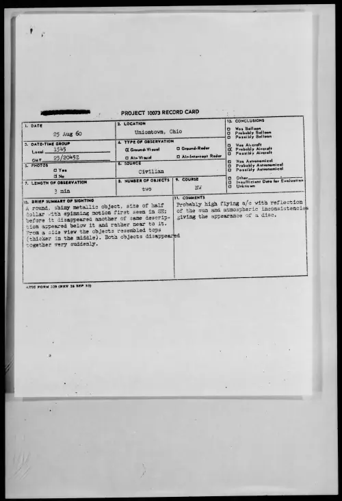 First page of 1960.08 - 7821913 - Uniontown, Ohio