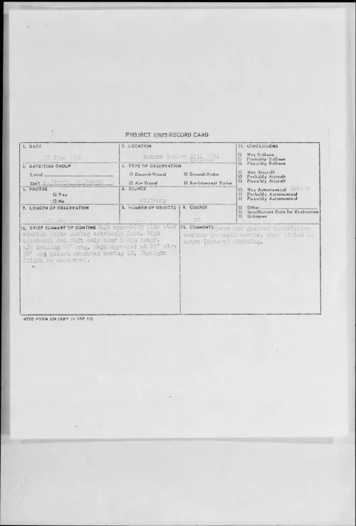 First page of 1961.06 - 8692648 - Bunker Hill AFB, Indiana