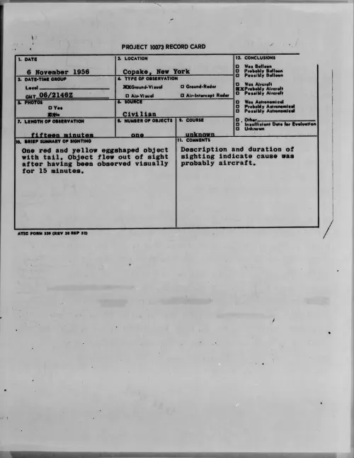 First page of 1956.11 - 7073241 - Copake, New York