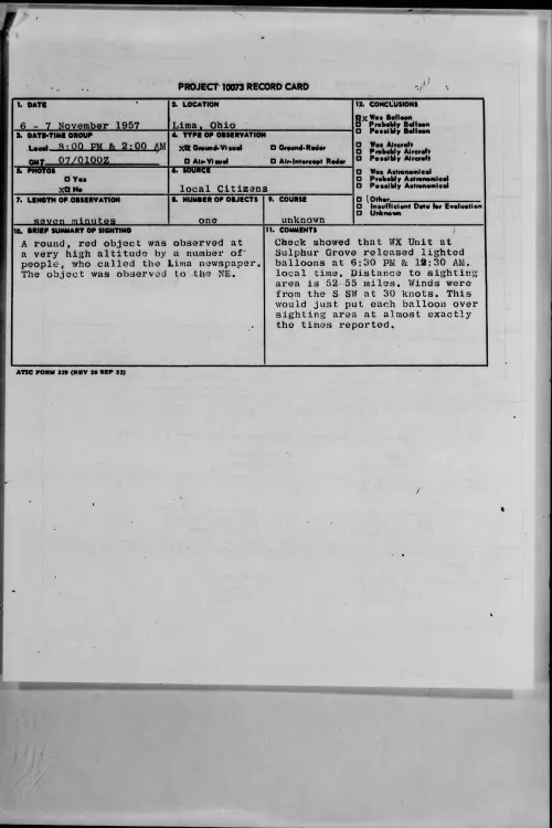First page of 1957.11 - 6780877 - Lima, Ohio