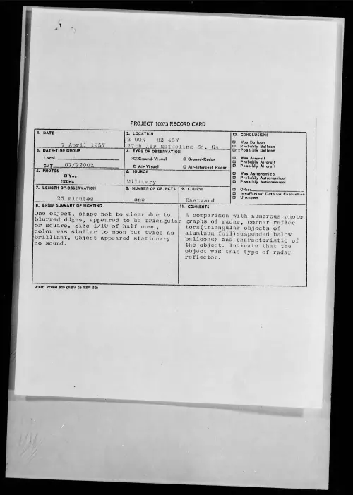 First page of 1957.04 - 6788117 - 82 00N 82 45W 427th Air Refueling So. Ga