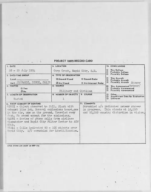 First page of 1954.07 - 8715232 - Camp Crook, Rapid City, S.D