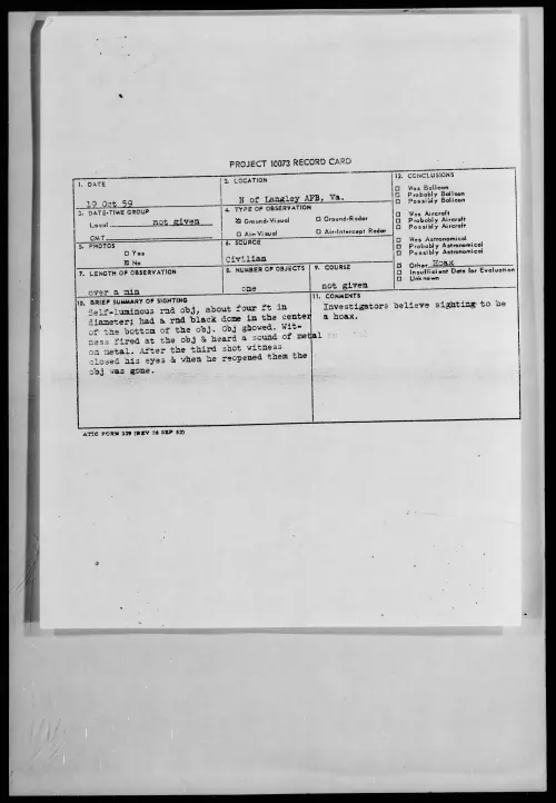 First page of 1959.10 - 6961678 - N Of Langley AFB, Va
