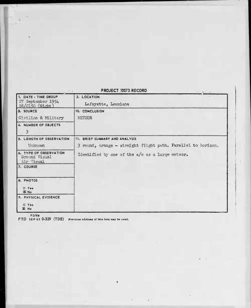 First page of 1954.09 - 8727126 - Layfayette, Louisana