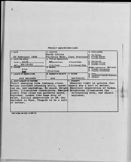First page of 1956.02 - 7340630 - South Africa Victoria West, Cape Province