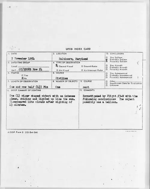 First page of 1954.11 - 6958848 - Baltimore, Maryland