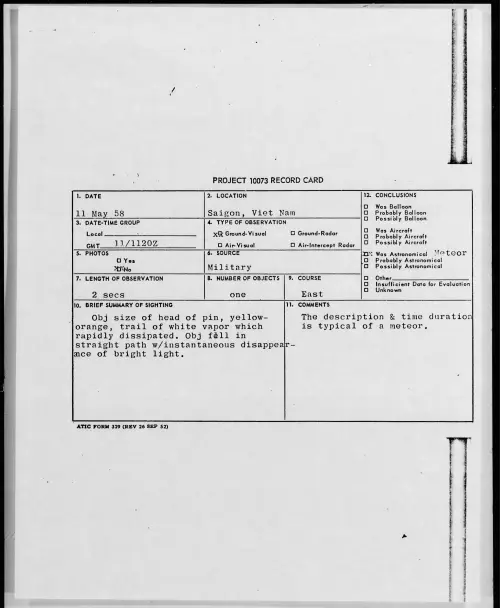 First page of 1958.05 - 7227623 - Saigon, Viet Nam