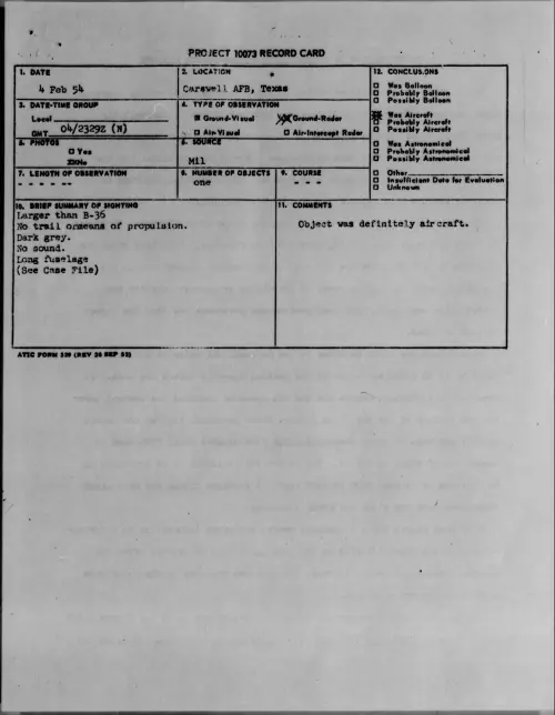 First page of 1954.02 - 6780261 - Carswell AFB, Texas