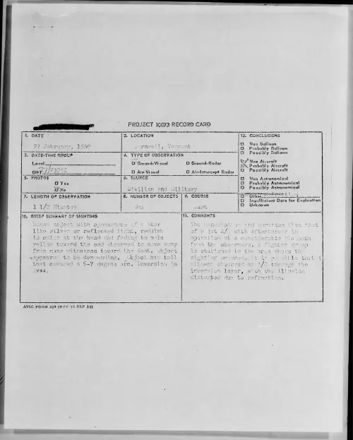 First page of 1960.02 - 6970291 - Cornwall, Vermont