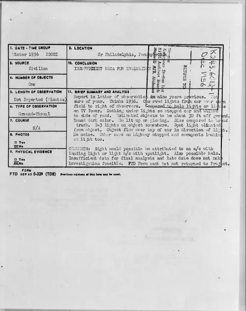 First page of 1956.Winter - 6785836 - Nr Philadelphia, Pennsylvania