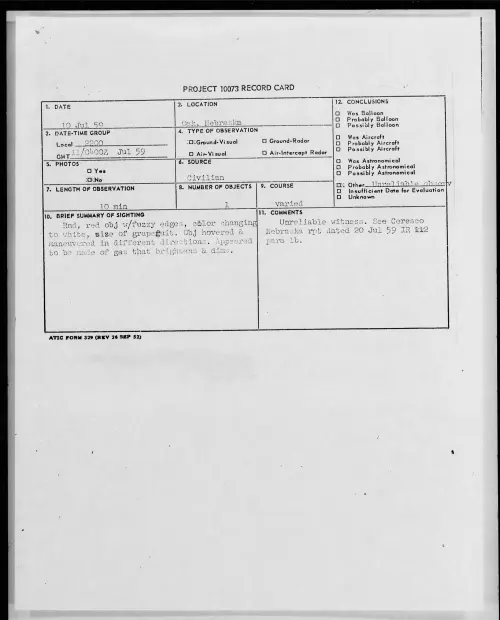 First page of 1959.07 - 8407294 - Oak, Nebraska