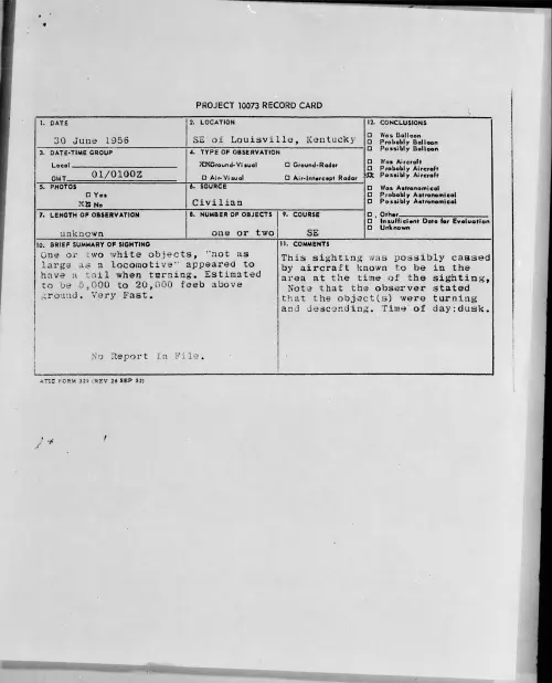 First page of 1956.06 - 6786728 - SE of Louisville, Kentucky