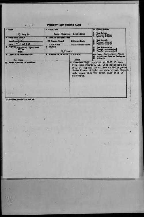 First page of 1961.08 - 8299241 - Lake Charles, Louisiana