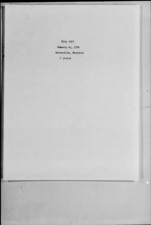 First page of 1956.01 - 7276686 - Beltsville, Maryland (#3927)